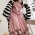 Solid Colour Soft Pom Pom Cashmere Shawl